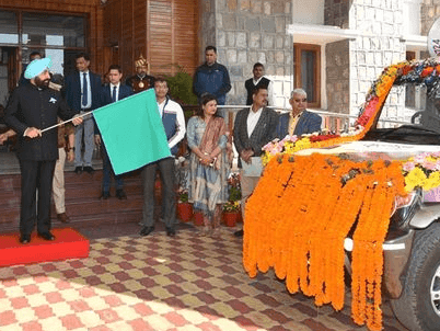 Governor Gurmeet Singh flagged off the special campaign vehicle for Vasantotsav-2023