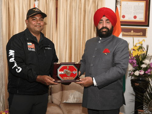 Major Arun Ambati of CLAW Sanstha met Governor Gurmit Singh