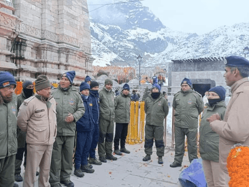 Police officer inspected the arrangements of travel stops