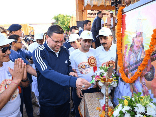 CM Dhami flagged off the marathon "Thank You Modi Ji for G-20 in Uttarakhand".