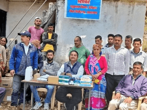 Veterinary camp was organized in village Jagathali