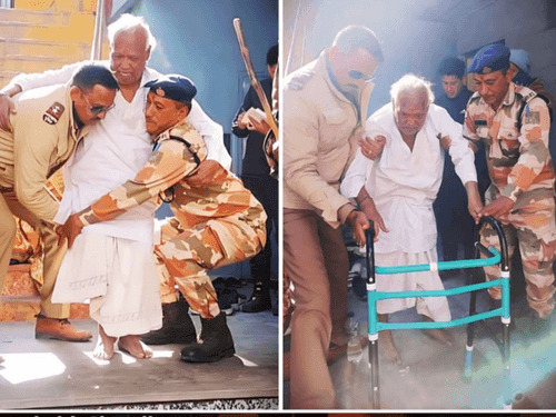 Uttarakhand Police became support for elderly devotees