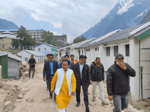 Health Minister Dr. Dhan Singh Rawat inspected the hospital under construction in Badrinath