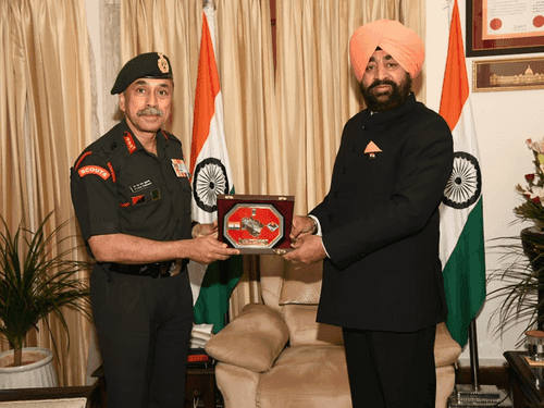 Lt Gen N.S. Raja Subramani met Governor Gurmit Singh