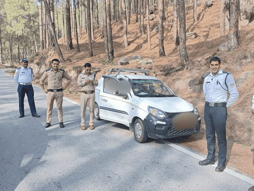 Action taken by Almora Police on violation of traffic rules