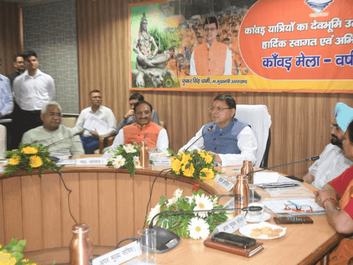 CM Dhami holds meeting regarding preparations for Kanwar Yatra-2023