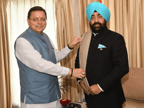 CM Dhami met Governor Gurmit Singh at Raj Bhavan